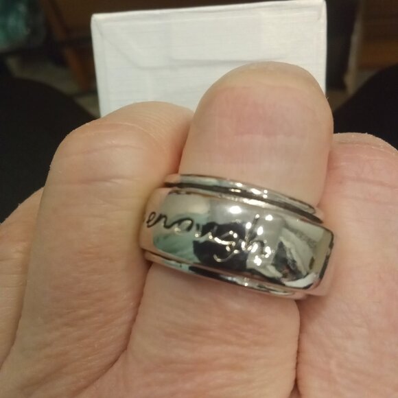 Mint&Lily NWT Silver Fidget ring "I am enough" - Picture 2 of 5